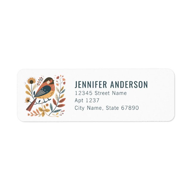 Cute Bird Return Address Labels (Front)