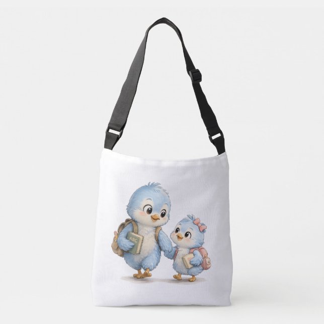 Cute Bird Siblings Crossbody Bag (Front)