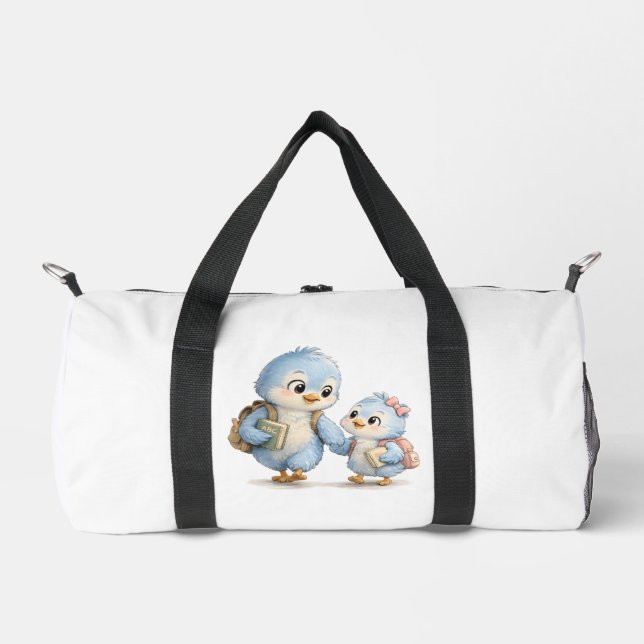 Cute Bird Siblings Weekender Bag (Front)