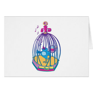 cute bird singing from cage