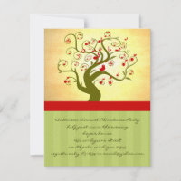 Cute Bird Swirl Tree Gifts and Invitations