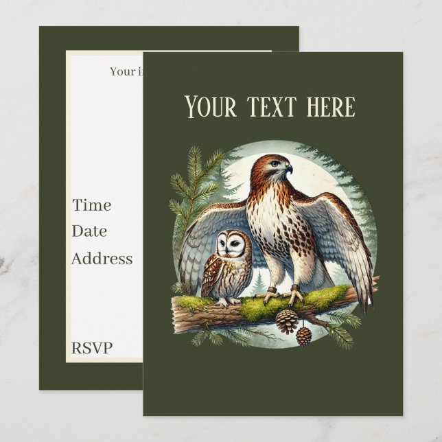 cute bird watching party invitation (Front/Back)