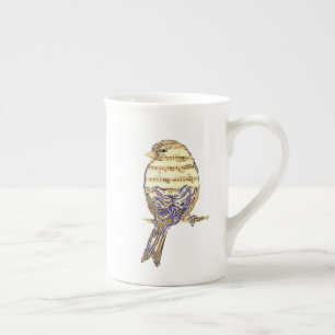 Cute Bird with Music Notes Customise  Bone China Mug