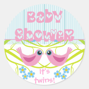 Cute Birdies Baby Shower Envelope Seals Stickers