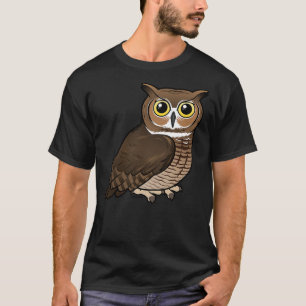 Cute Birdorable Great Horned Owl Cartoon Bird of P T-Shirt