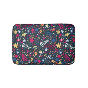 cute birds and flowers pattern bath mat