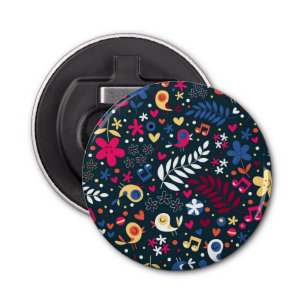 cute birds and flowers pattern bottle opener