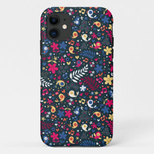 cute birds and flowers pattern iPhone 11 case