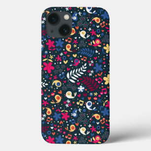 cute birds and flowers pattern iPhone 13 case