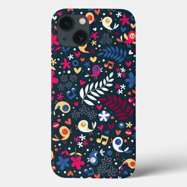cute birds and flowers pattern Case-Mate iPhone case (Back)