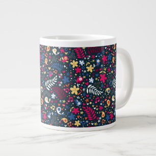 cute birds and flowers pattern large coffee mug