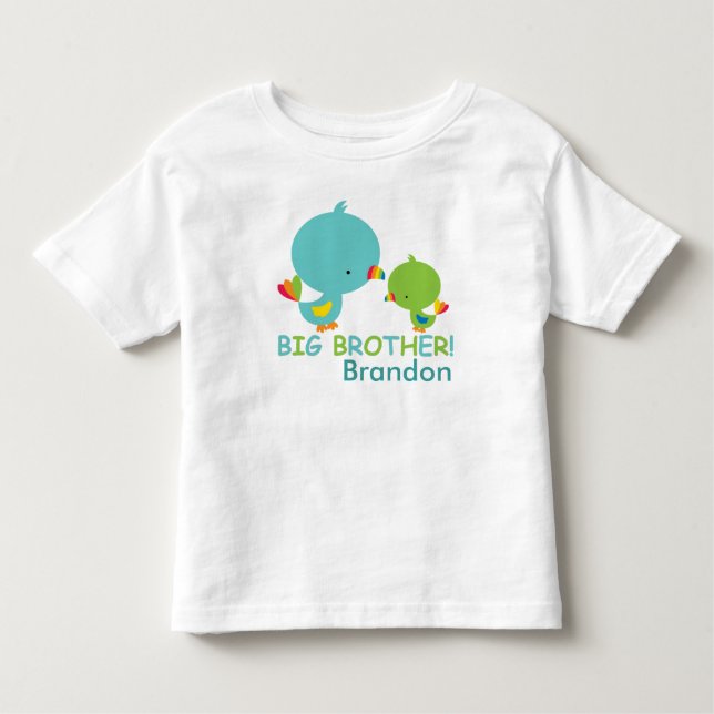 Cute Birds Big Brother Toddler Fine Jersey T-Shirt (Front)