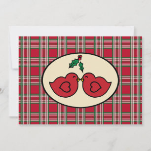 Cute Birds Christmas Holiday Invitations