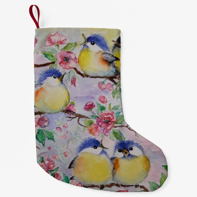 Cute Birds Christmas Stocking (Front)