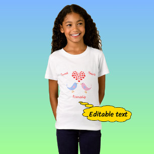 Cute birds custom text friendship T-Shirt