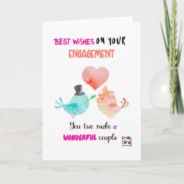 Cute Birds Engagement Card (Front)