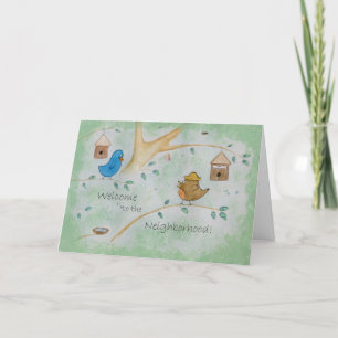 Cute Birds in a Tree New Neighbour Card