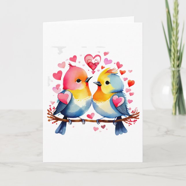 Cute Birds in Love BLANK  Card (Front)