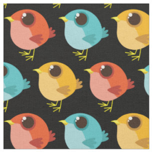Cute Birds Kids Cartoon Fabric