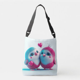 Cute Birds Love Hearts Valentine Inspired Artwork Crossbody Bag