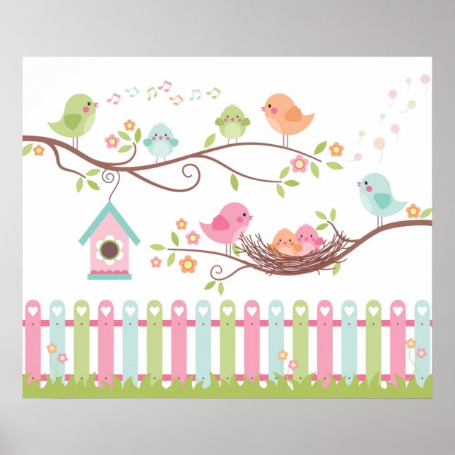 Cute Birds Nest Poster (Front)