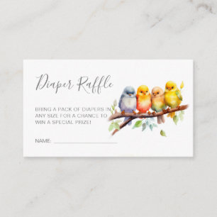 Cute Birds on Branch Baby Shower Diaper Raffle Enclosure Card