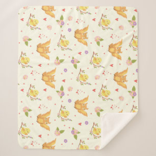 Cute Birds Sherpa Blanket