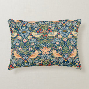Cute Birds, Strawberry Thief Vintage Art Decorative Cushion