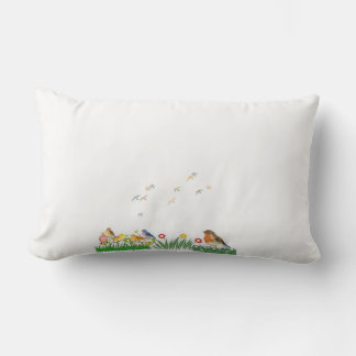 Cute Birds & Wildflowers Cushion | Colorful Bird G