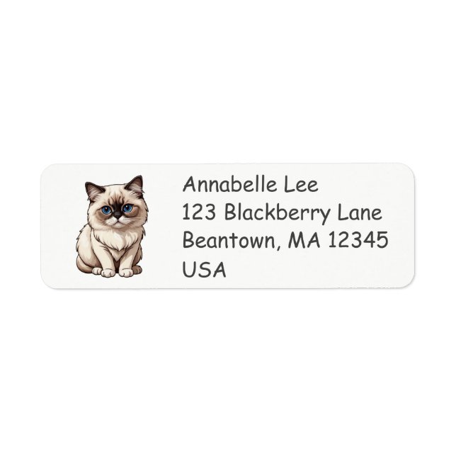 Cute Birman Cat Label (Front)
