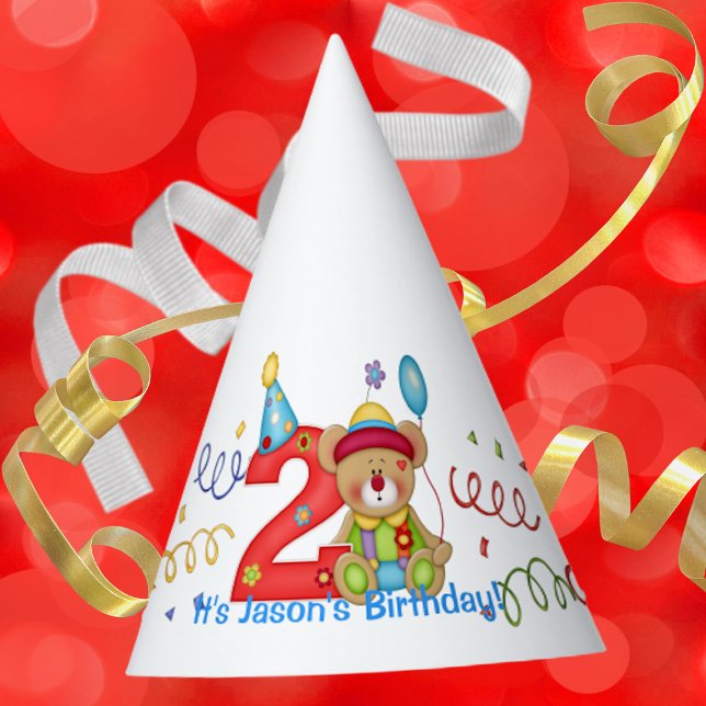Cute Birthday Bear Age 2 Party Hat (Creator Uploaded)