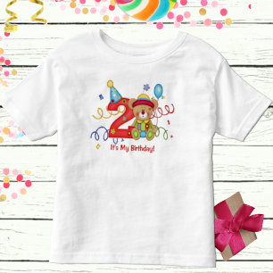 Cute Birthday Bear Age 2 Toddler T-Shirt