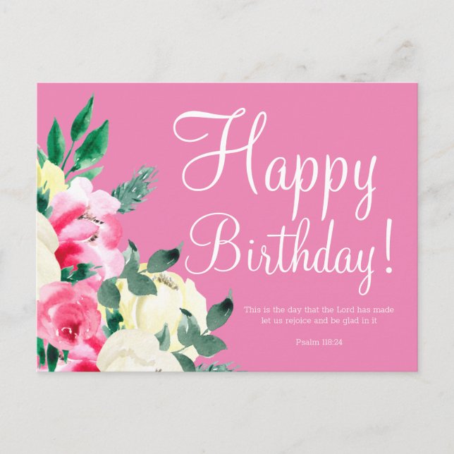 Cute Birthday Bible Verse Postcard (Front)