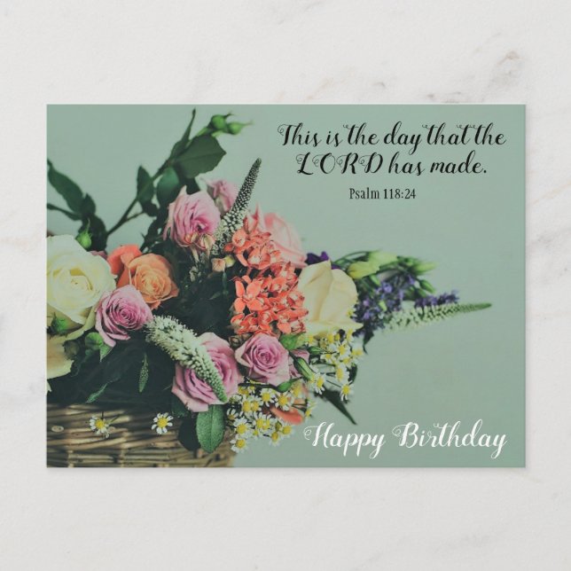 Cute Birthday Bible Verse Postcard (Front)