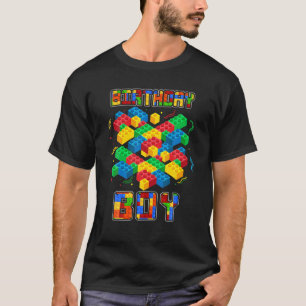 Cute Birthday Boy Funny Blocks Building Master T-Shirt
