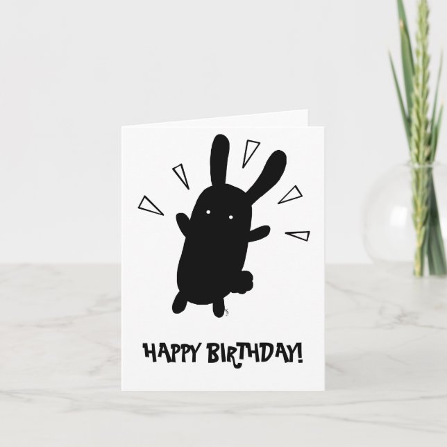 Cute Birthday Bunny Card (Front)