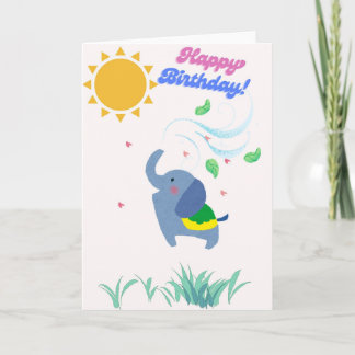 Cute Birthday Card Happy Birthday with little E