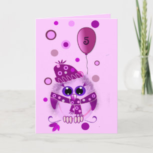 Cute birthday card with owl and text