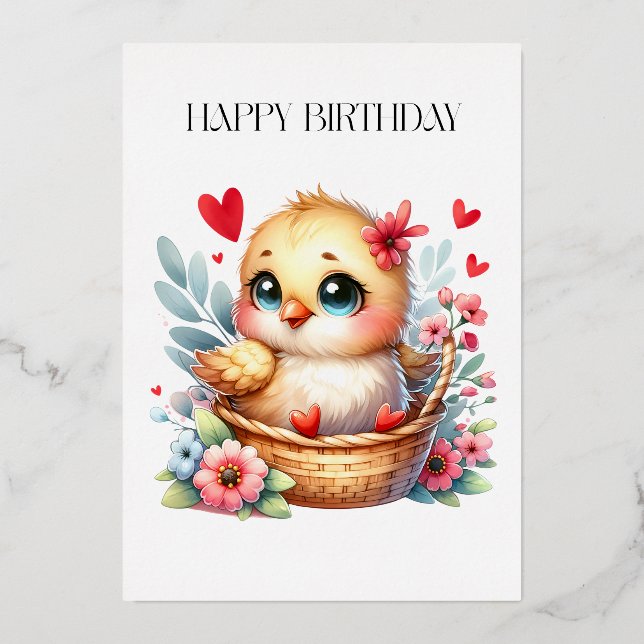 Cute Birthday Chick. (Front)