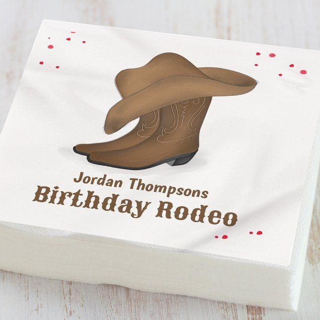 Cute Birthday Cowboy Rodeo Simple Red Bandanna  Napkin (Creator Uploaded)