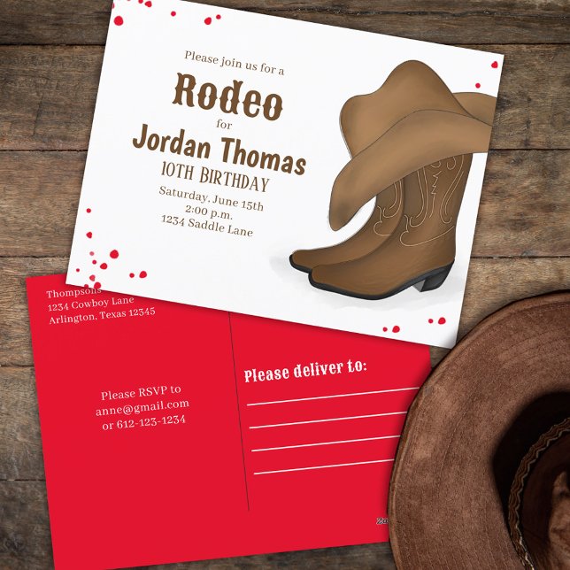 Cute Birthday Cowboy Rodeo Simple Red Bandanna  Postcard (Creator Uploaded)