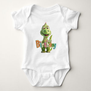 Cute Birthday Dino – Kids Dinosaur Party Baby Bodysuit