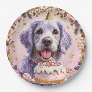 Cute Birthday Dog Cake Celebration Party Style 🎂 Paper Plate