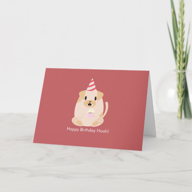 Cute Birthday Dog Thank You Card (Front)