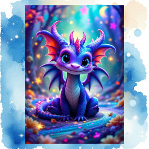 Cute Birthday Dragon Add Name & Your Signature Card