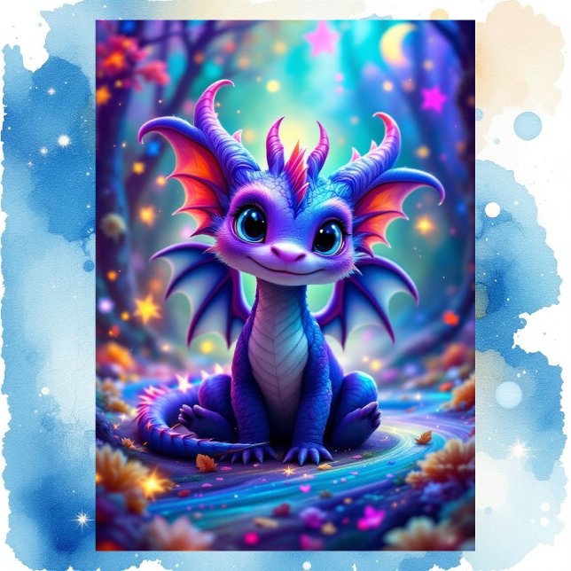 Cute Birthday Dragon Add Name & Your Signature Card (Creator Uploaded)