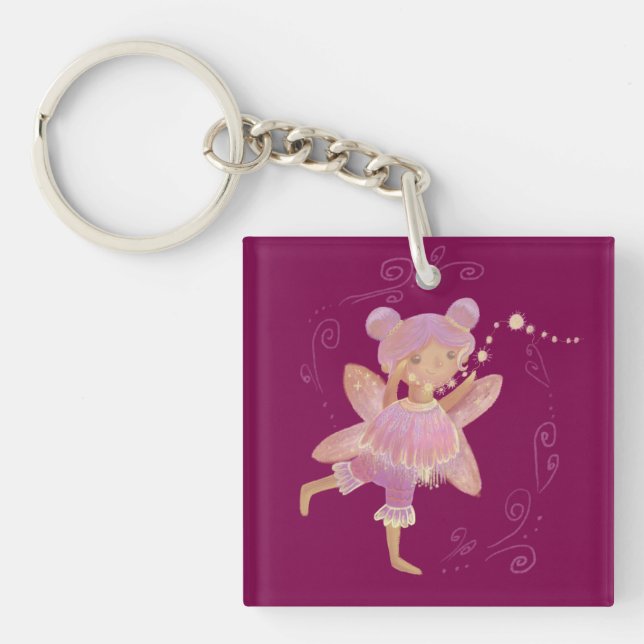cute birthday fairy key ring (Front)