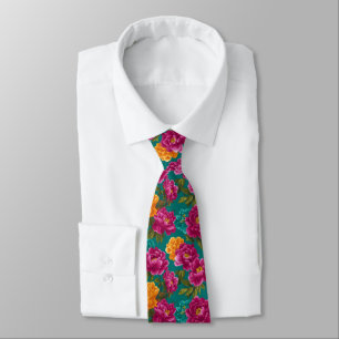 Cute Birthday Gifts For Men Peonies Flower Tie