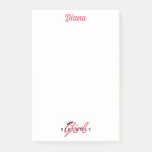 Cute Birthday Girl,Custom Name,Simple Personalised Post-it Notes