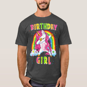 Cute Birthday Girl Dabbing Unicorn Dab Dance For G T-Shirt